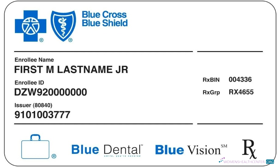 Download USA Blue Cross Blue Shield health insurance card Photoshop template